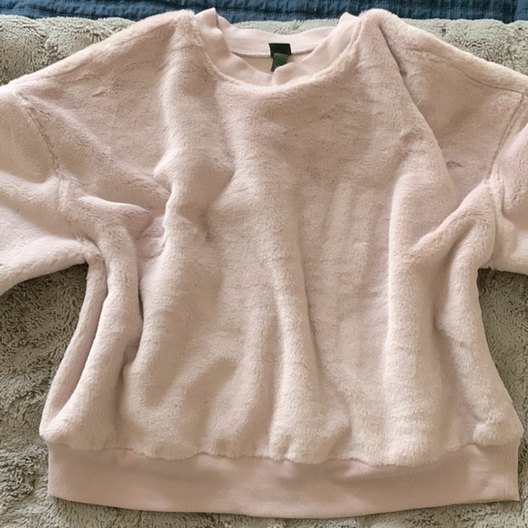 Fuzzy Pink Crew Neck Sweatshirt - Picture 2 of 4
